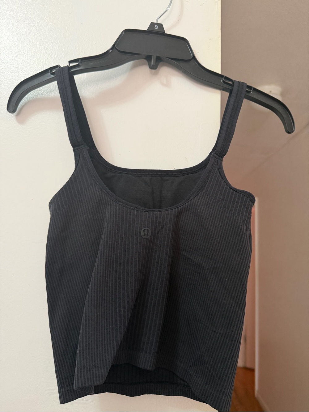 lululemon athletica Black Ribbed Scoop Neck Tank Top